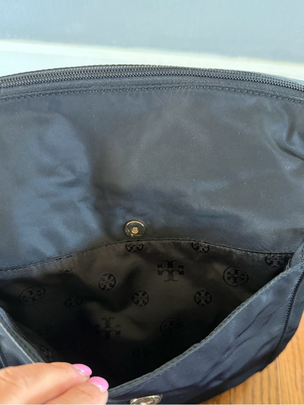 Tory Burch Backpack Black Nylon | Lightweight Everyday / Travel / Diaper Bag - Picture 3 of 9